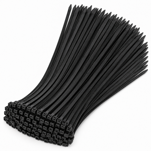 8-inch UV Resistant Black Multi-Purpose Zip Tie, 75-lb Tensile Strength